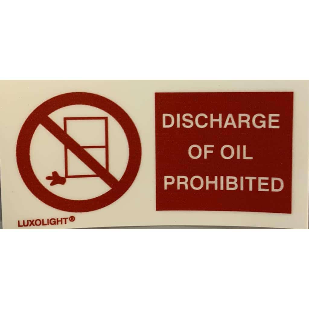 IMO PROHIBITION SIGN, Discharge of oil prohibited, adesivo ...